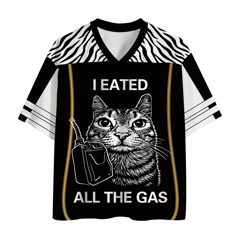 Modecanvas I Eated All The Gas Funny Cat Meme Mesh Jersey-modecanvas