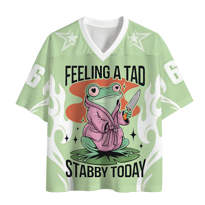 Modecanvas Stabby Frog Funny Meme Mesh Jersey-modecanvas