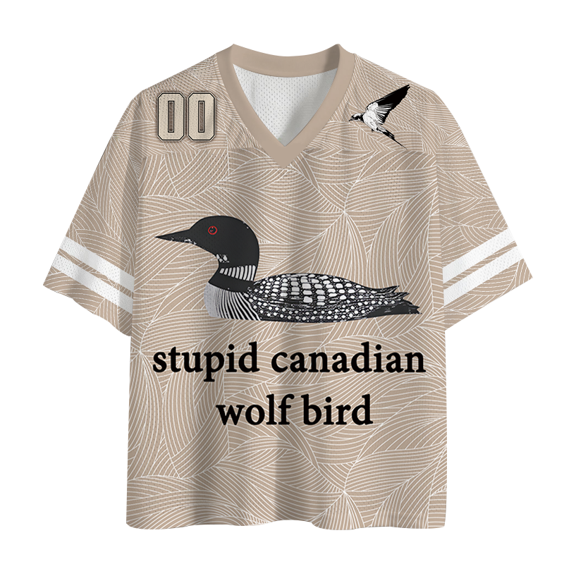 Modecanvas Stupid Canadian Wolf Bird Mesh Jersey-modecanvas