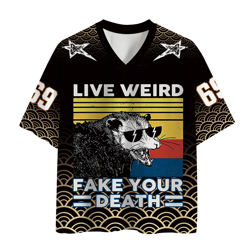 Modecanvas Live Weird Fake Your Death Possum Mesh Jersey-modecanvas