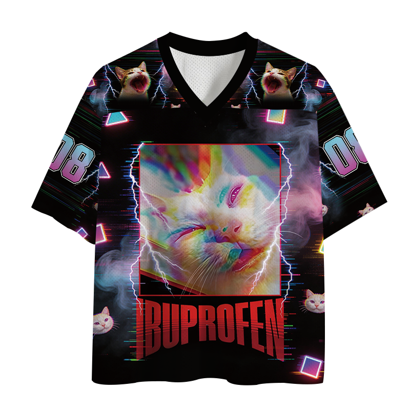 Modecanvas Stupid Silly Cat Meme Mesh Jersey-modecanvas