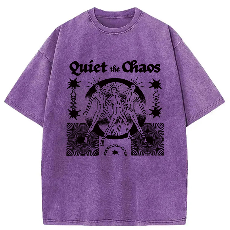 Modecanvas Quiet And Chaos DTG Printing Washed T-Shirt