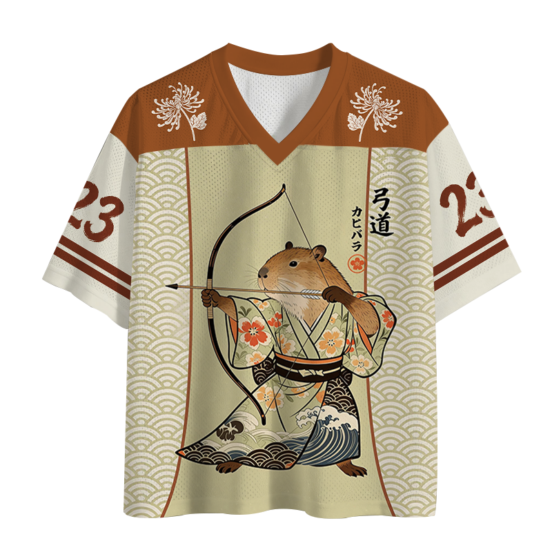 Modecanvas Capybara Archery Japanese Mesh Jersey-modecanvas