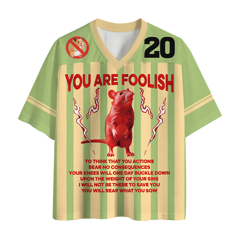 Modecanvas You Are Foolish Rat Mesh Jersey-modecanvas