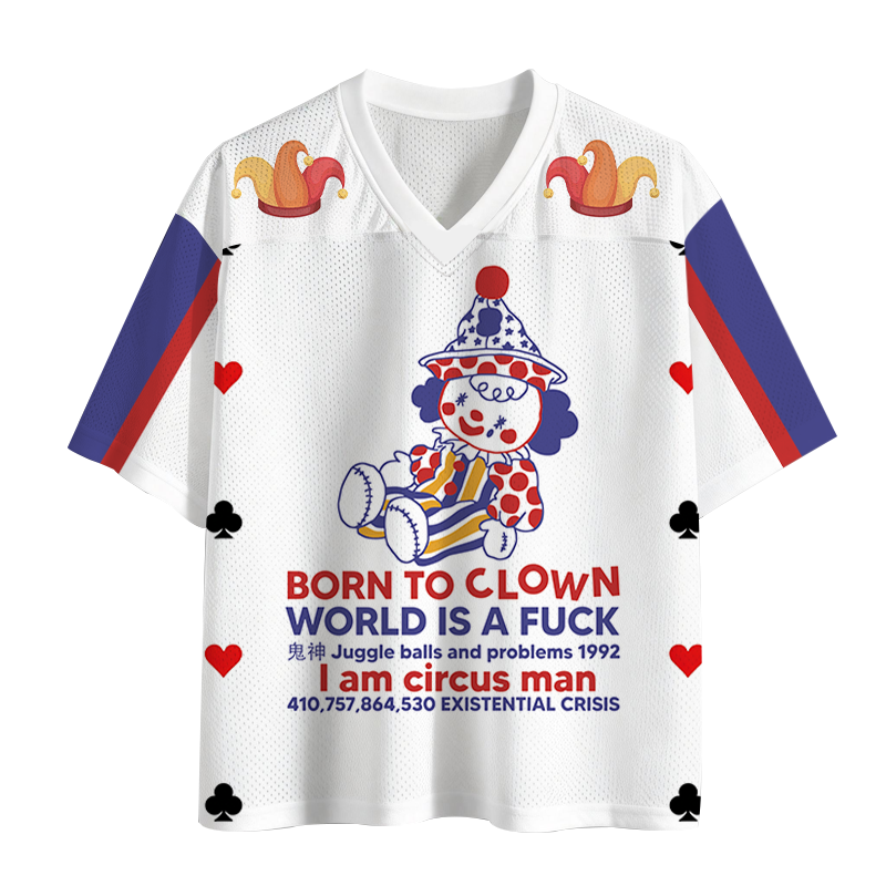 Modecanvas Born To Clown Meme Mesh Jersey-modecanvas