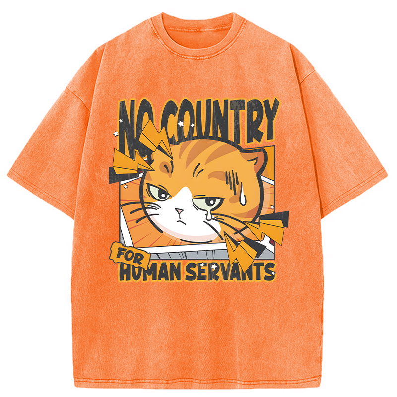 Modecanvas No Country For Human Servants DTG Printing Washed T-Shirt