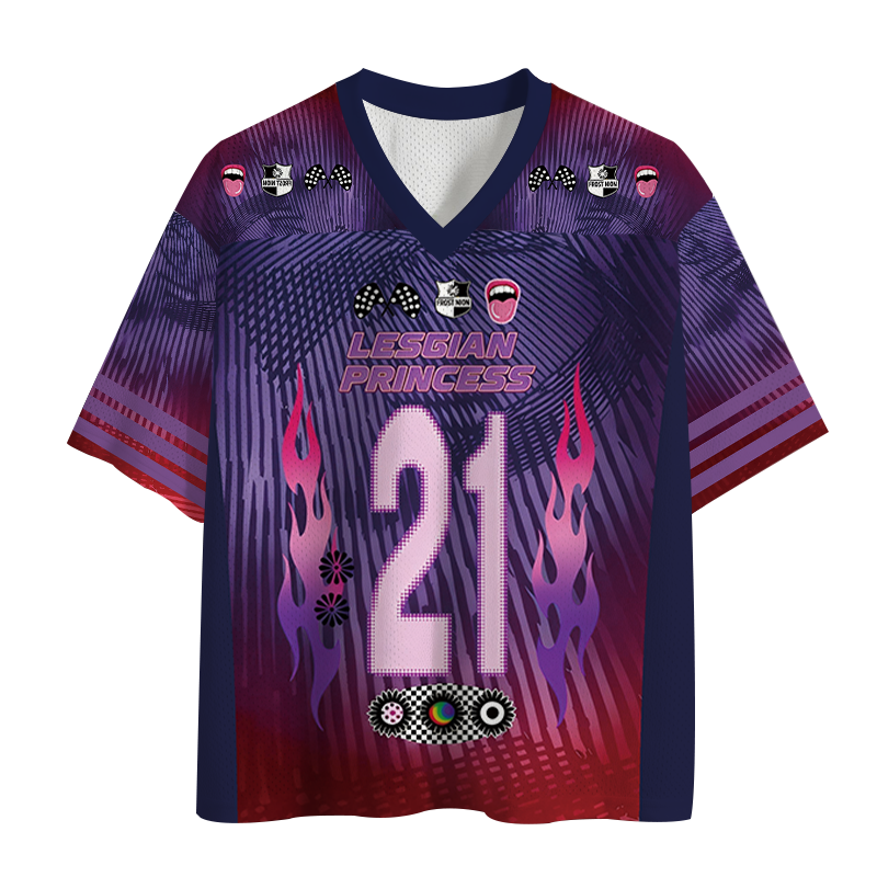 Modecanvas Lesbian Princess Pride Mesh Jersey-modecanvas