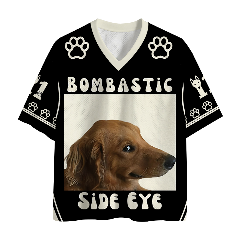 Modecanvas Bombastic Side Eye Funny Dog Meme Mesh Jersey-modecanvas