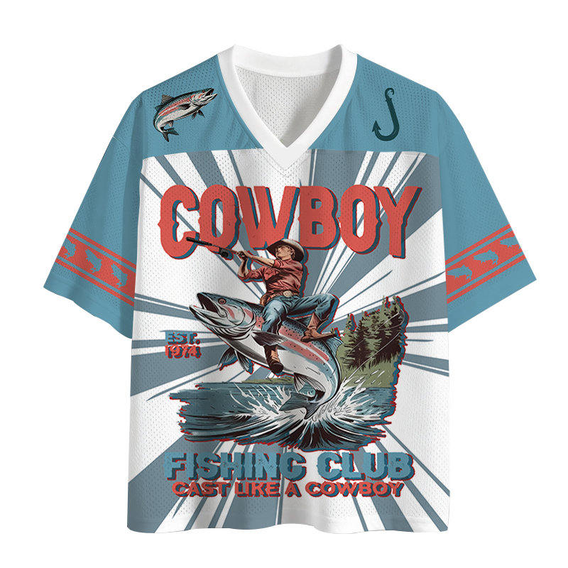 Modecanvas Vintage Cowboy Fish Mesh Jersey-modecanvas