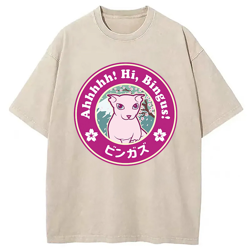 Modecanvas Kawaii Hi Bingus Washed T-Shirt