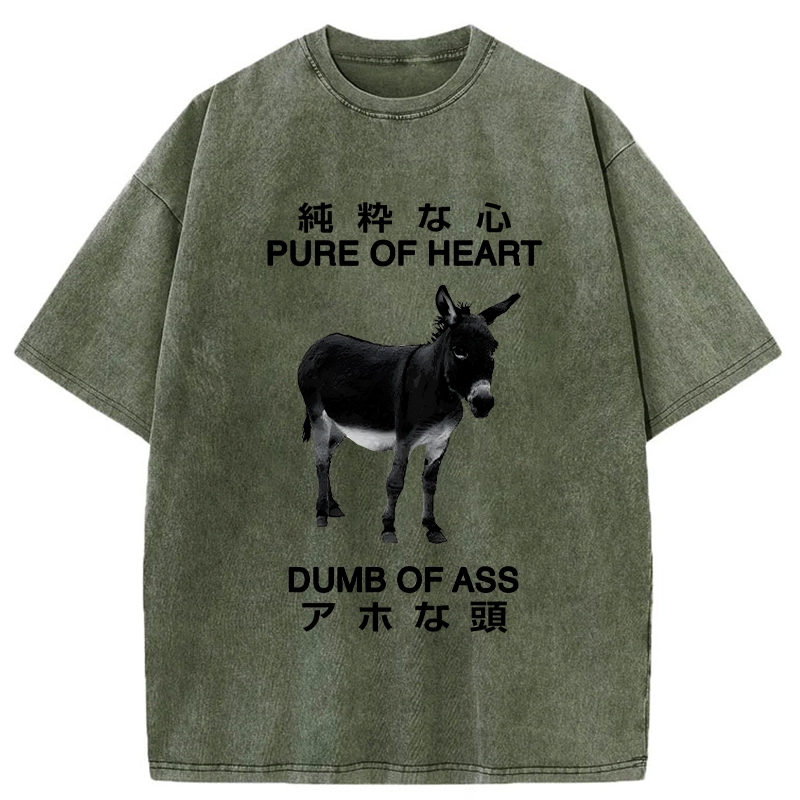 Modecanvas Pure Of Heart Dumb Of Ass Washed T-Shirt-modecanvas