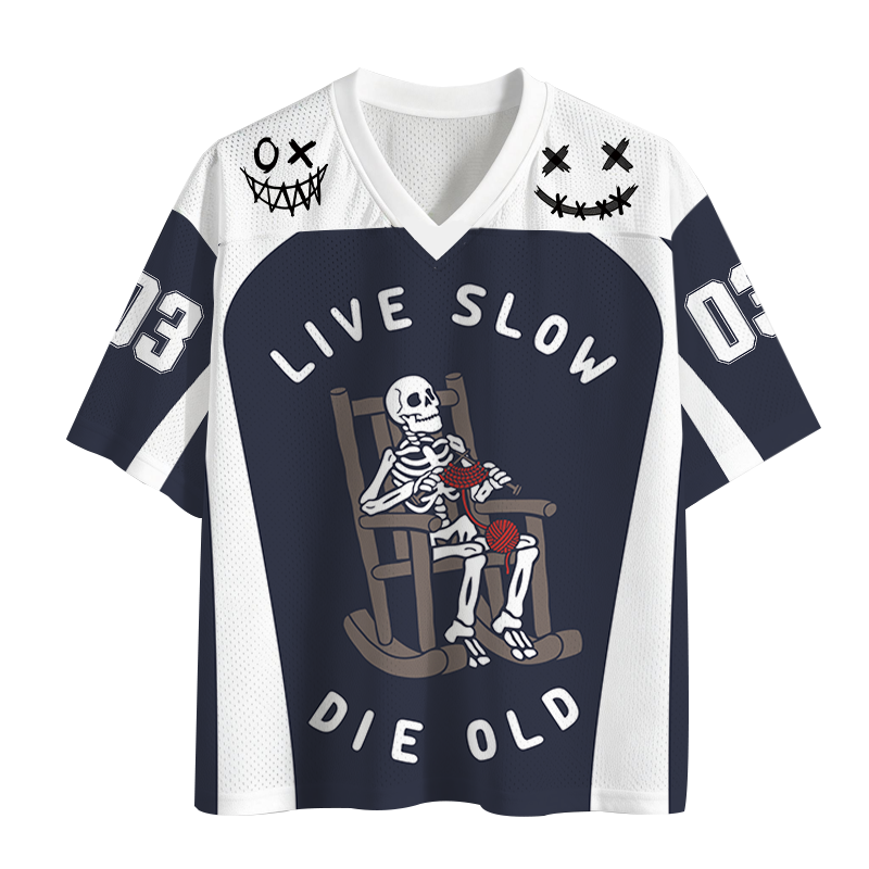 Modecanvas Live Slow Die Old Mesh Jersey-modecanvas