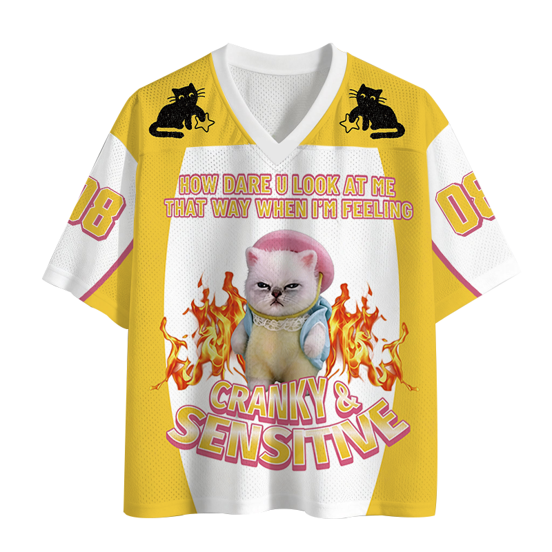 Modecanvas Cranky Kitty Mesh Jersey-modecanvas