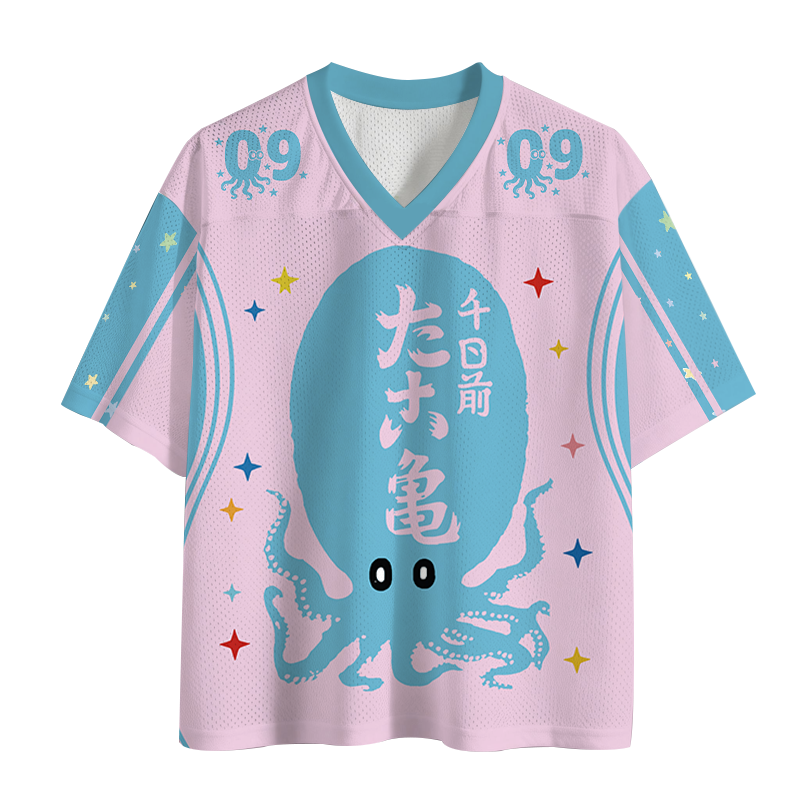 Modecanvas Japanese Retro Octopus Mesh Jersey-modecanvas