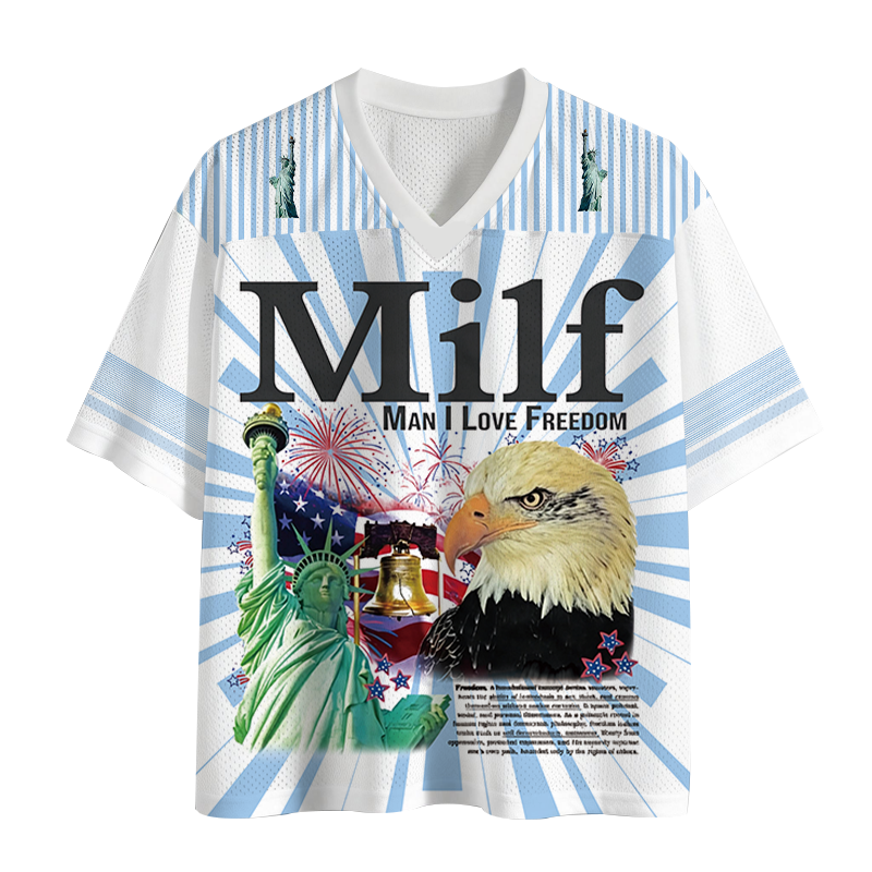Modecanvas Man I Love Freedom Mesh Jersey-modecanvas