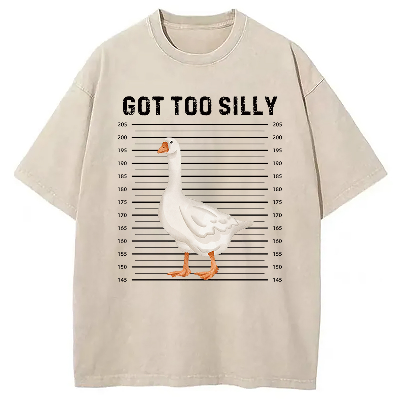 Modecanvas Funny Silly Goose Meme Washed T-Shirt