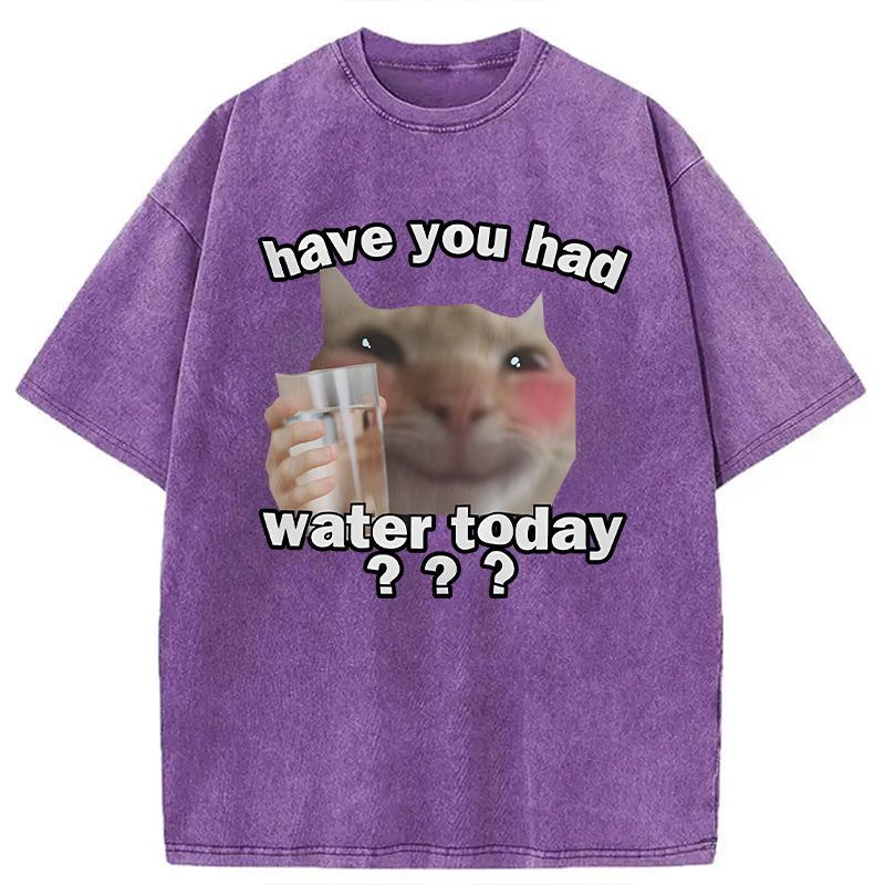 Modecanvas Remind To Drink Water DTG Printing Washed T-Shirt