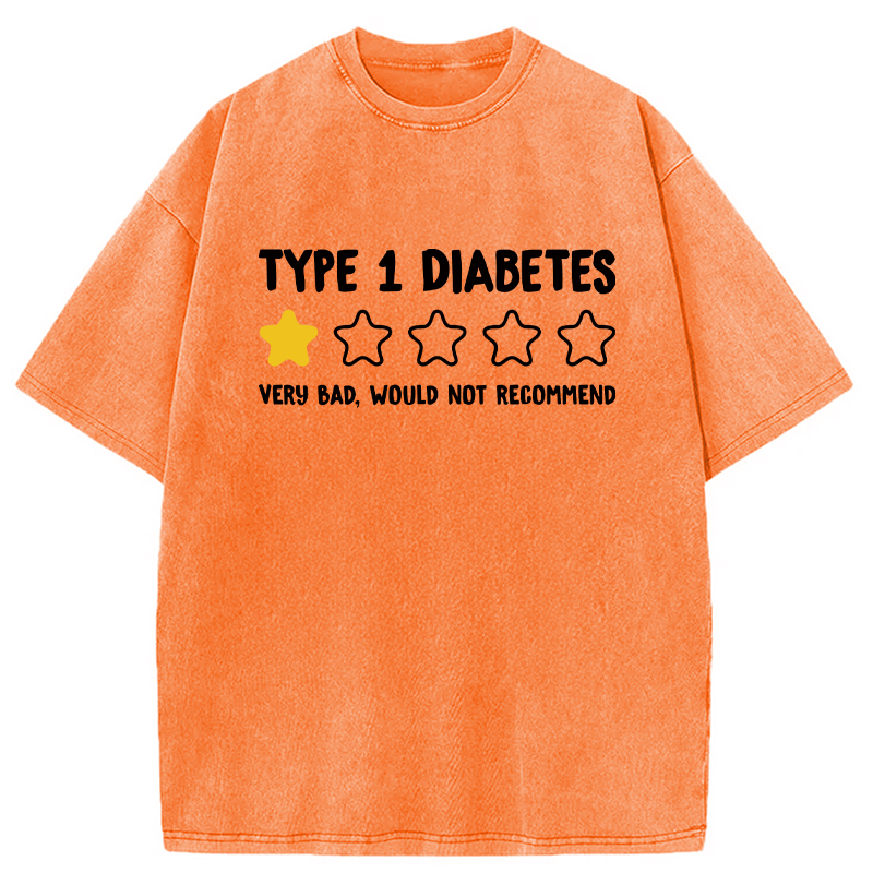 Modecanvas Type 1 Diabetes Very Bad Washed T-Shirt
