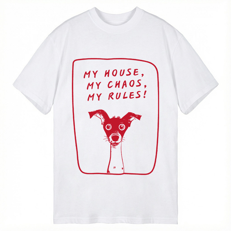 Modecanvas My Rules! Funny Dog DTG Printing Classic T-Shirt-modecanvas