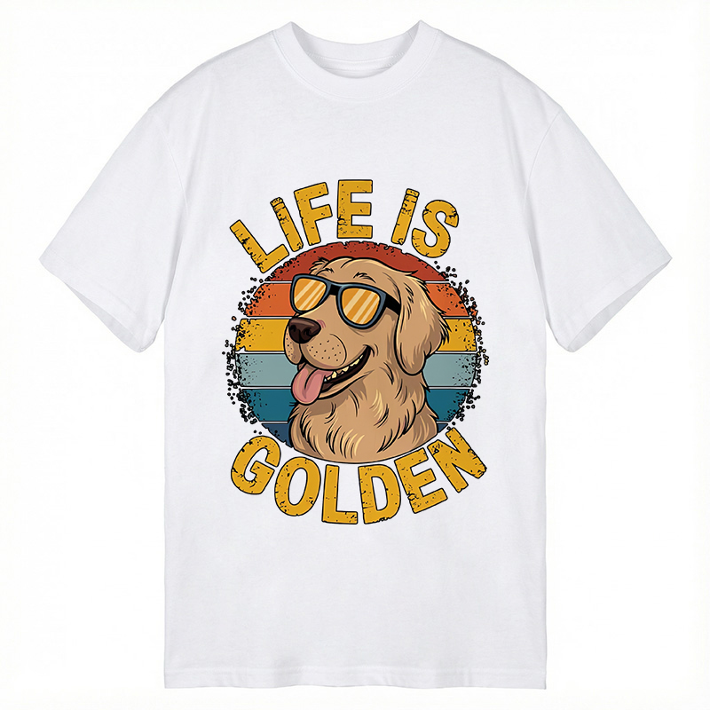 Modecanvas Golden Retriever DTG Printing Classic T-Shirt-modecanvas