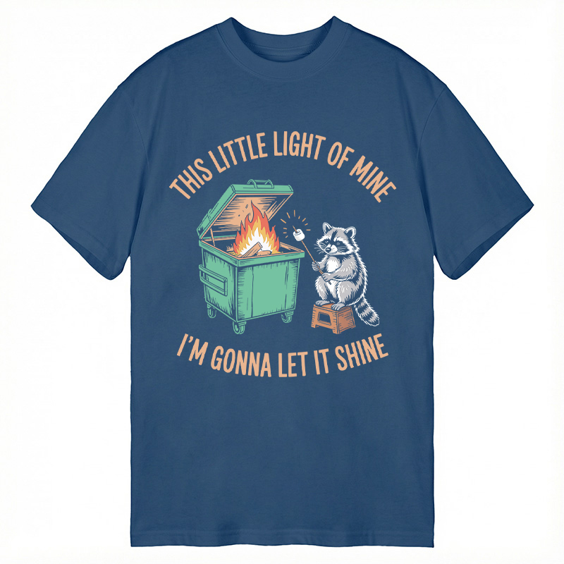 Modecanvas Funny Dumpster Fire Raccoon DTG Printing Classic T-Shirt-modecanvas