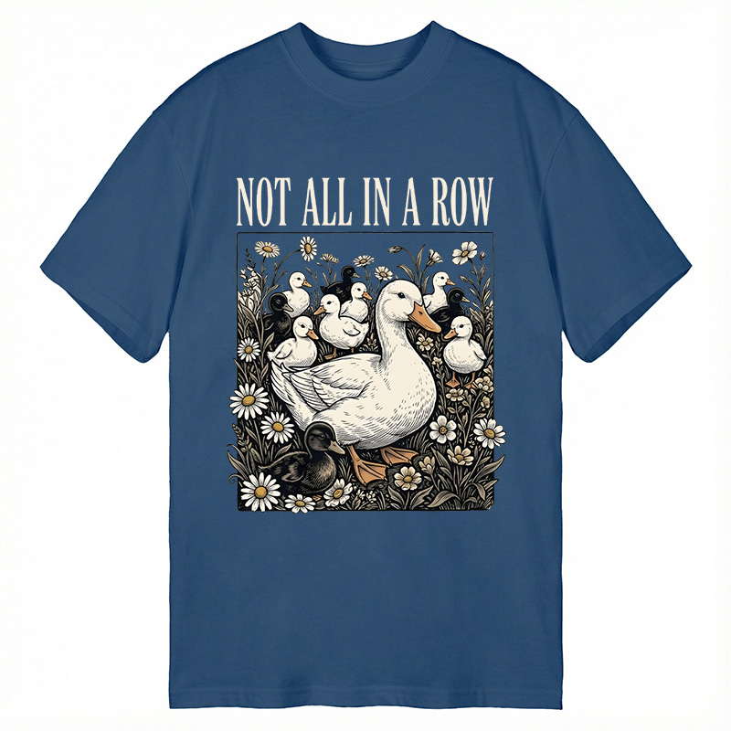 Modecanvas Funny Ducks Not in A Row DTG Printing Classic T-Shirt-modecanvas