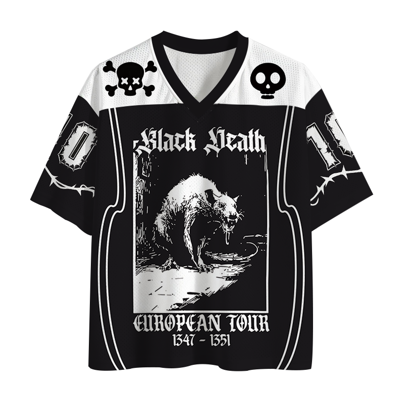 Modecanvas Black Death Rat Mesh Jersey-modecanvas