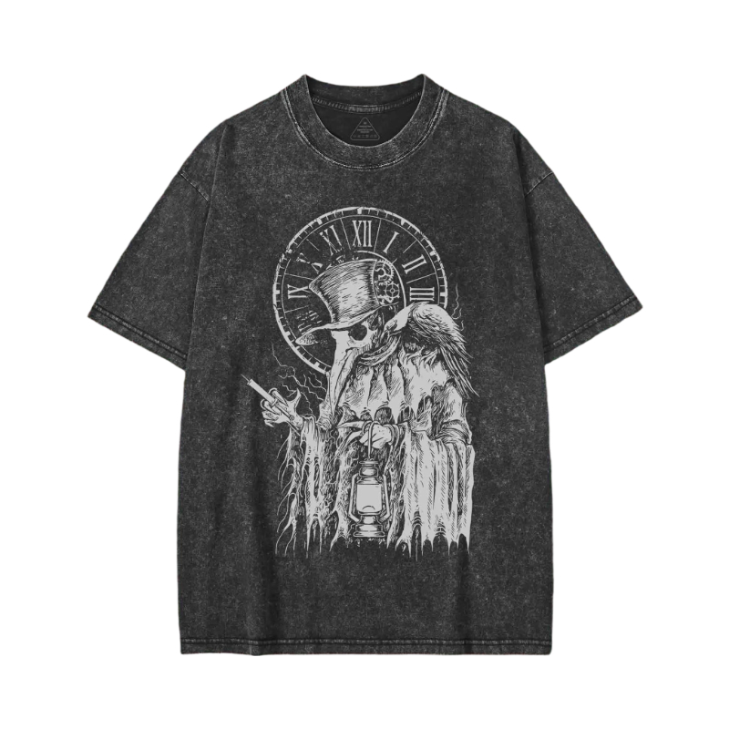 Modecanvas Vintage Plague Doctor Washed T-shirt