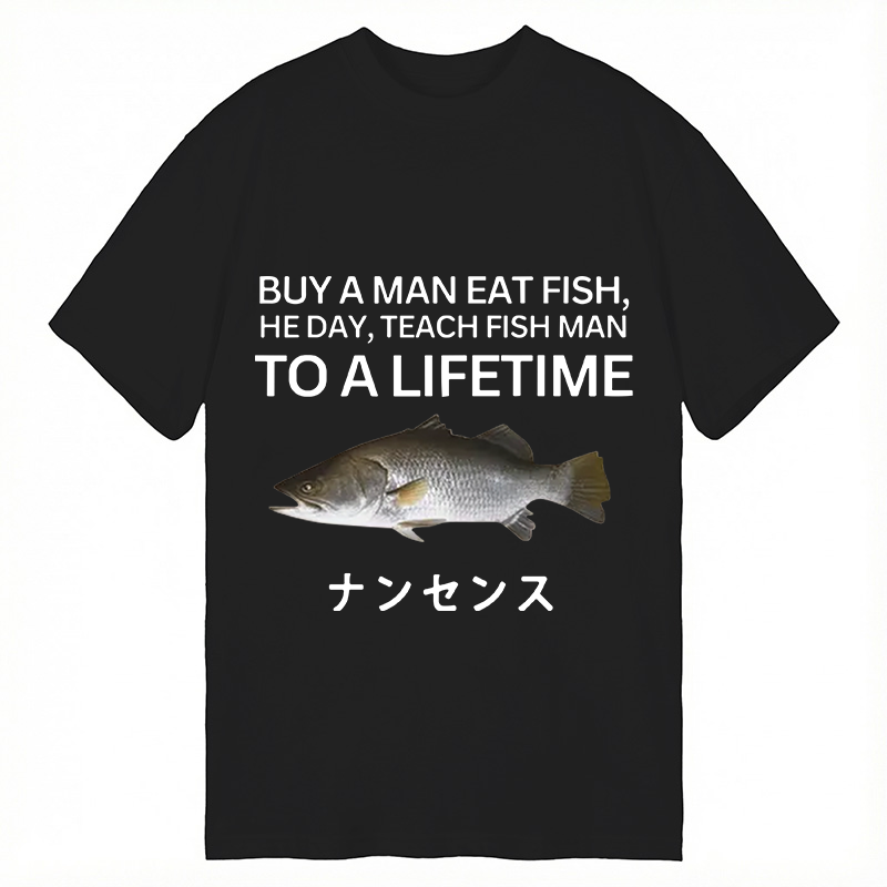 Modecanvas Buy a Man Eat Fish DTG Printing Classic T-Shirt-modecanvas