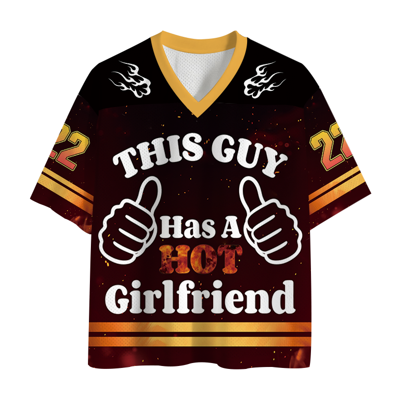 Modecanvas This Guy Has A Hot Girlfriend Mesh Jersey-modecanvas
