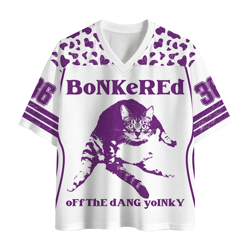 Modecanvas Bonkered Off The Dang Yoinky Cat Meme Mesh Jersey-modecanvas