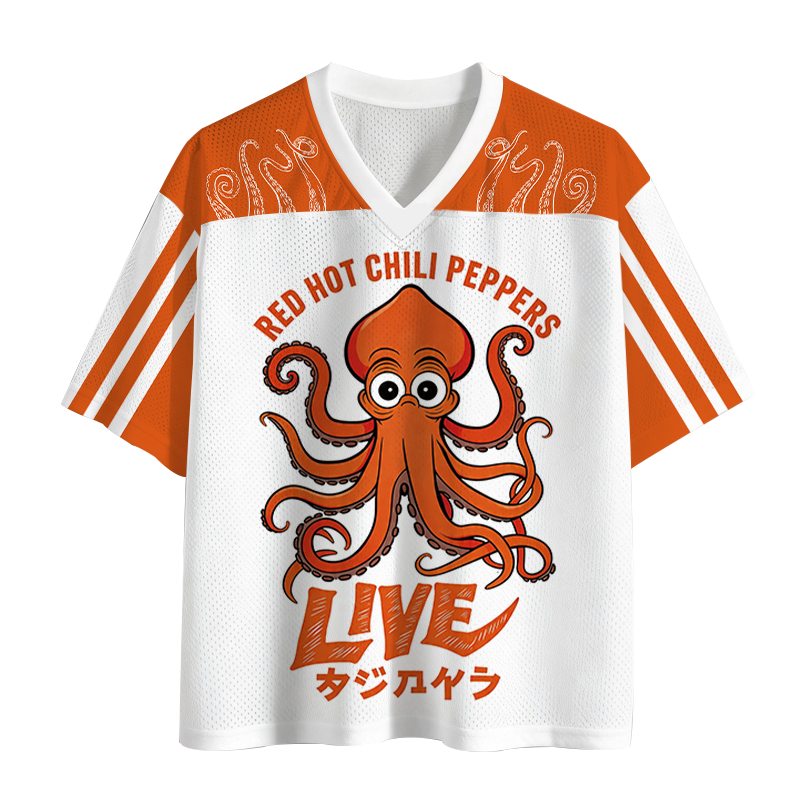 Modecanvas Japanese Cartoon Octopus Mesh Jersey-modecanvas