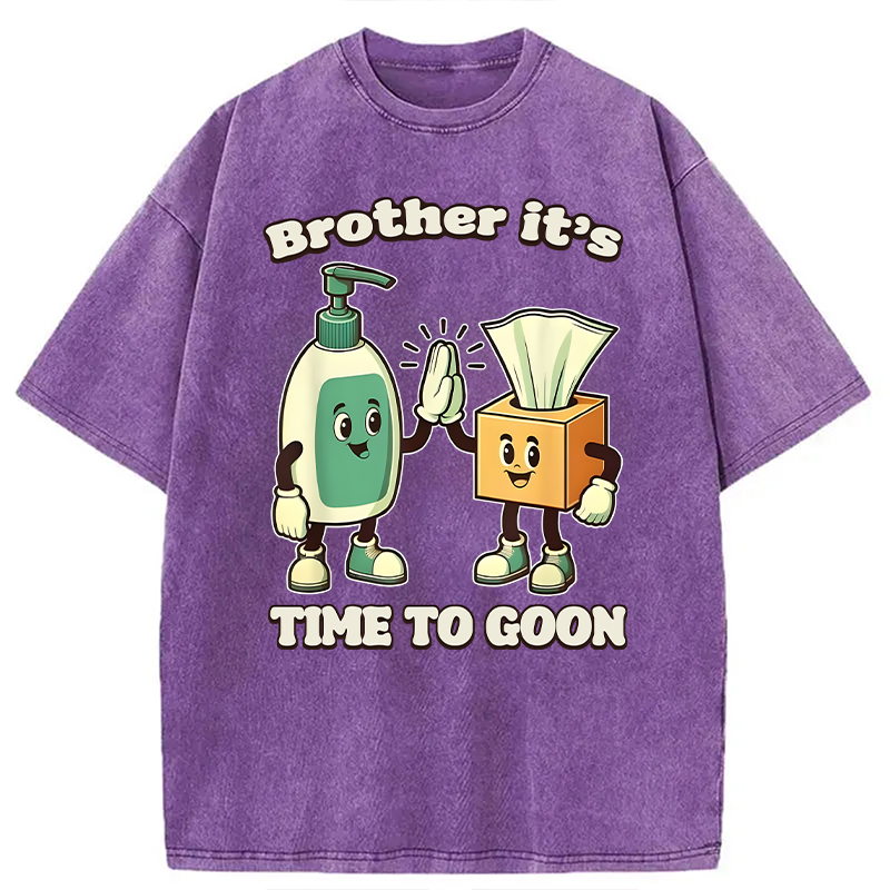 Modecanvas Funny Goon Squad Cleaning Products Meme DTG Printing Washed T-Shirt