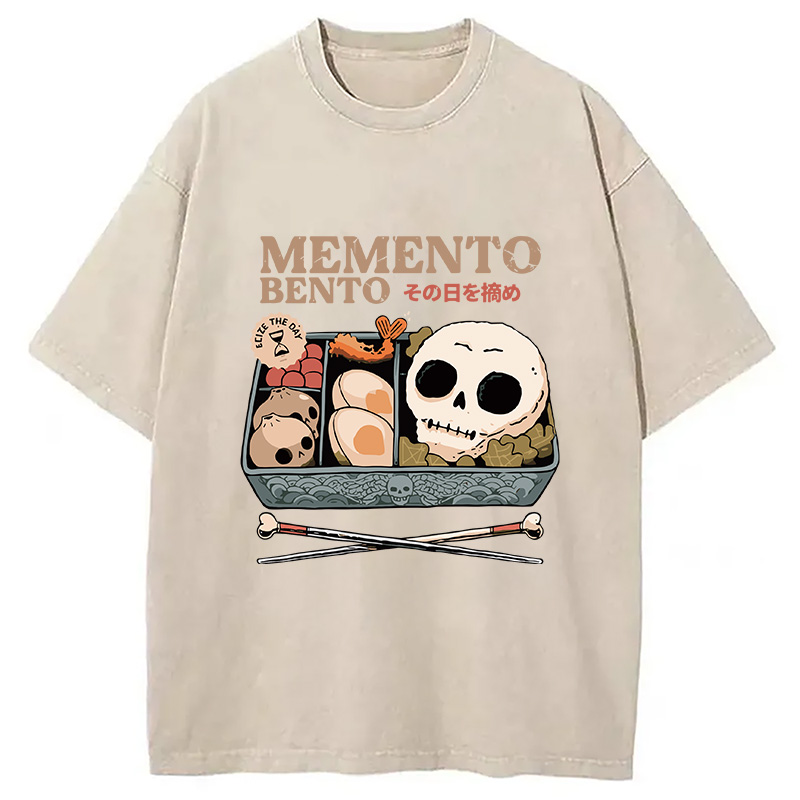 Modecanvas Memento Bento Skull Washed T-Shirt