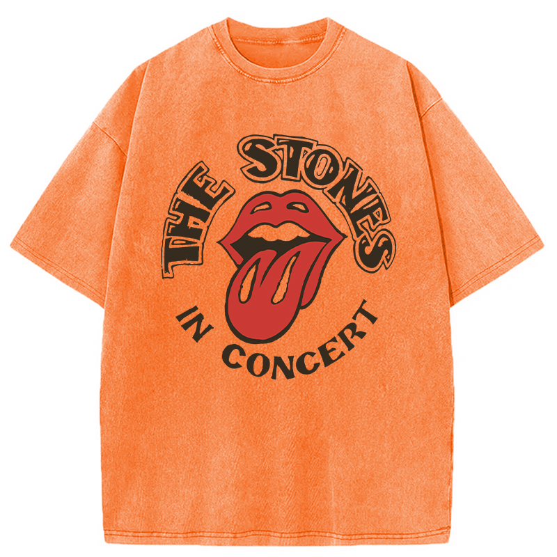Modecanvas The Stones In Concert DTG Printing Washed T-Shirt
