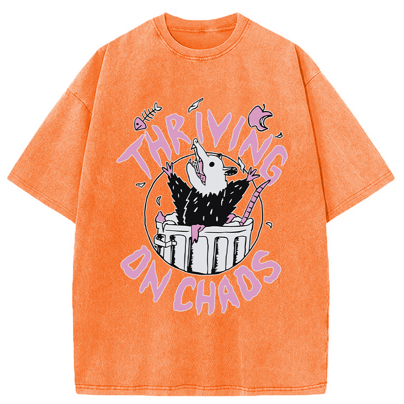 Modecanvas Thriving On Chaos Angry Possum DTG Printing Washed T-Shirt
