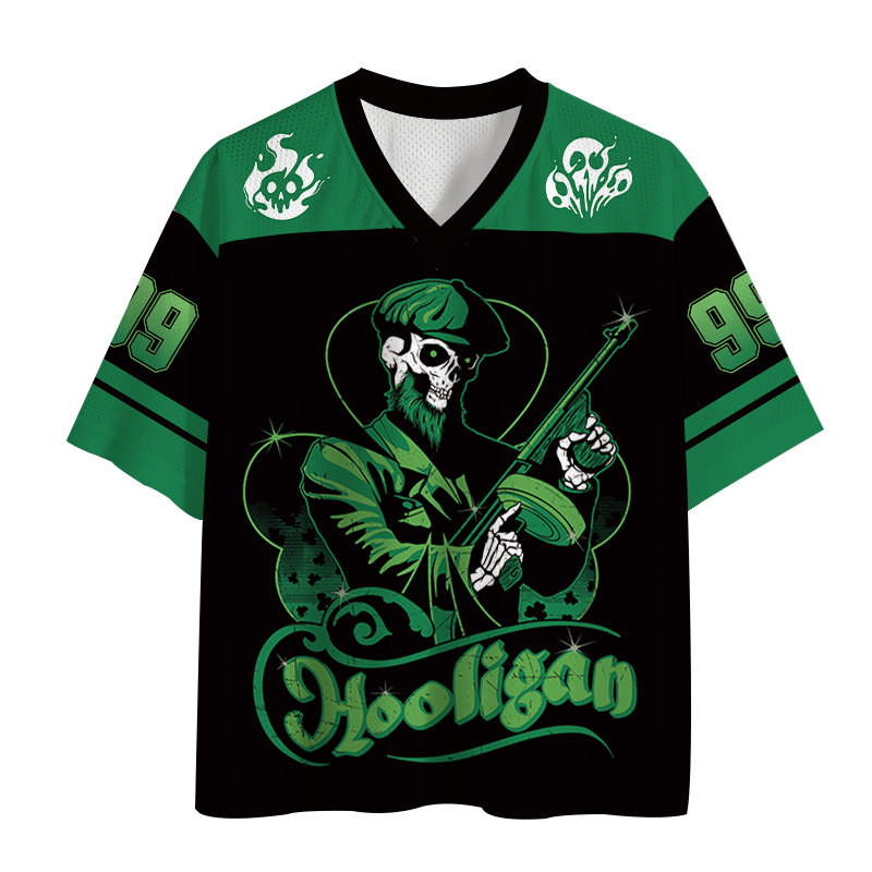Modecanvas Hooligan Green Skeleton Mesh Jersey-modecanvas