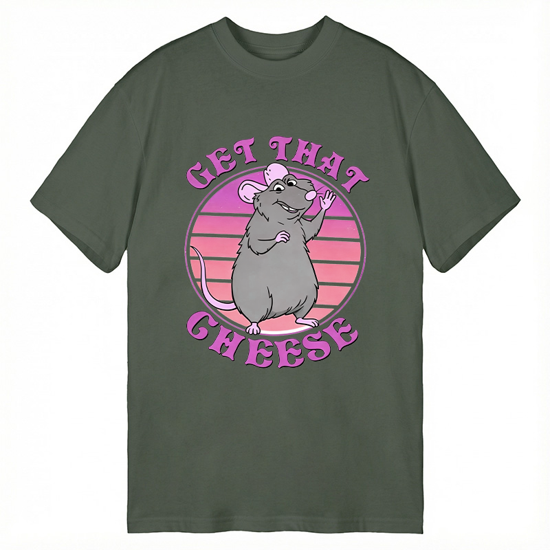 Modecanvas Get That Cheese Funny Rat DTG Printing Classic T-Shirt-modecanvas