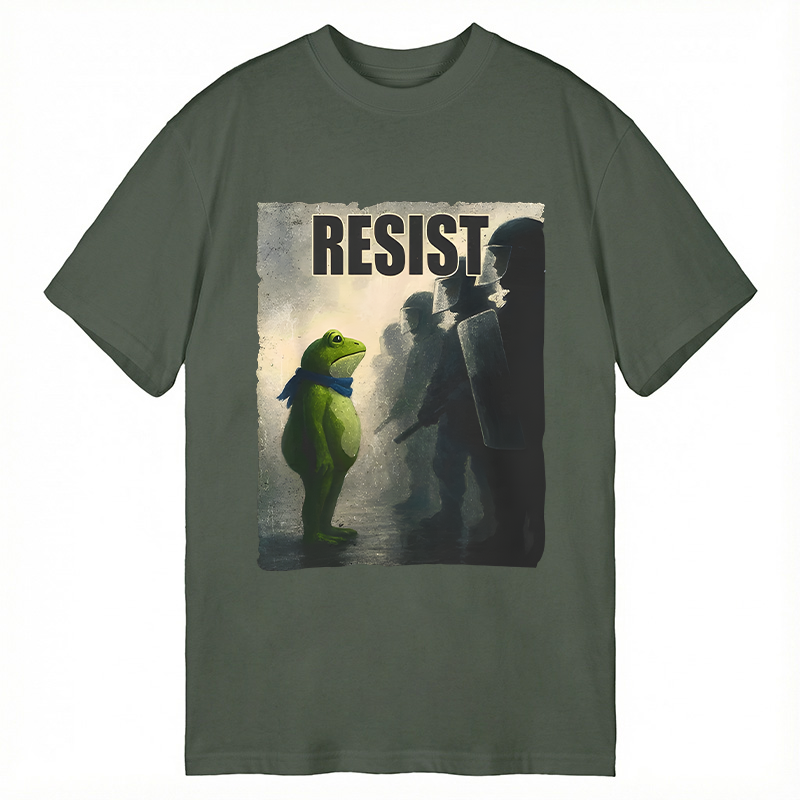 Modecanvas Portland Frog Protest Funny DTG Printing Classic T-Shirt-modecanvas