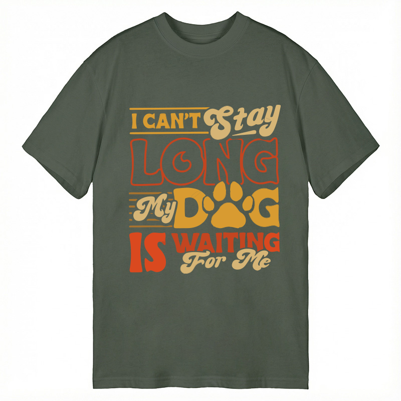 Modecanvas Dog Is Waiting For Me Funny DTG Printing Classic T-Shirt-modecanvas