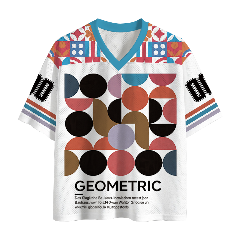 Modecanvas Geometric Design Mesh Jersey-modecanvas