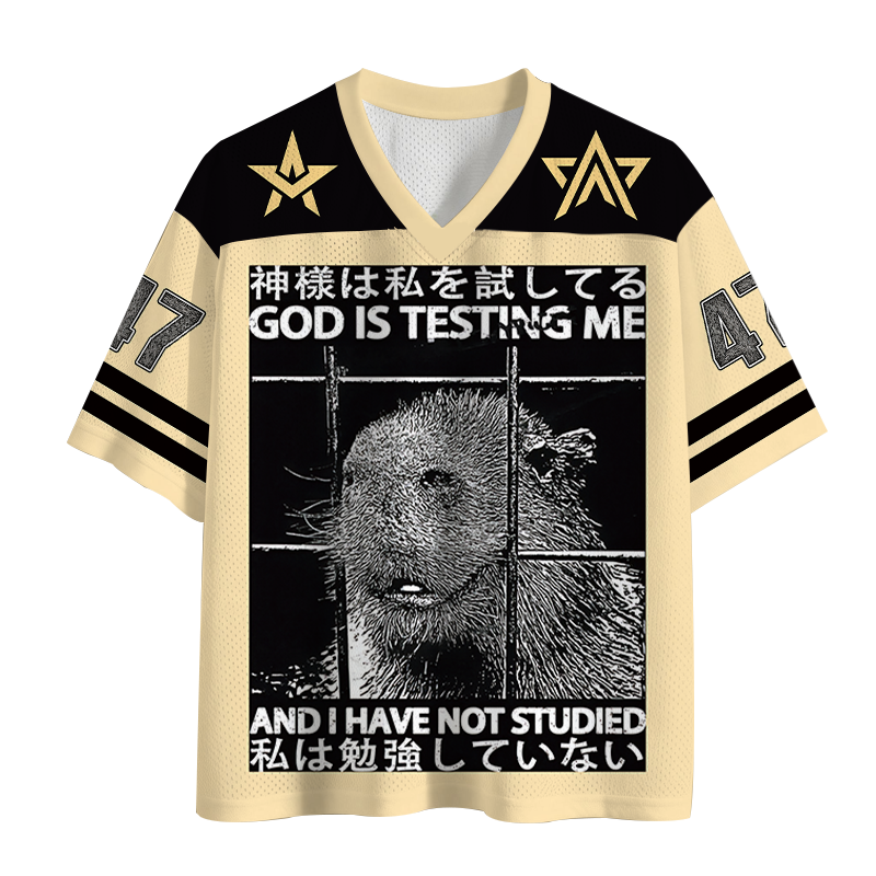Modecanvas God Is Testing Me Mesh Jersey-modecanvas