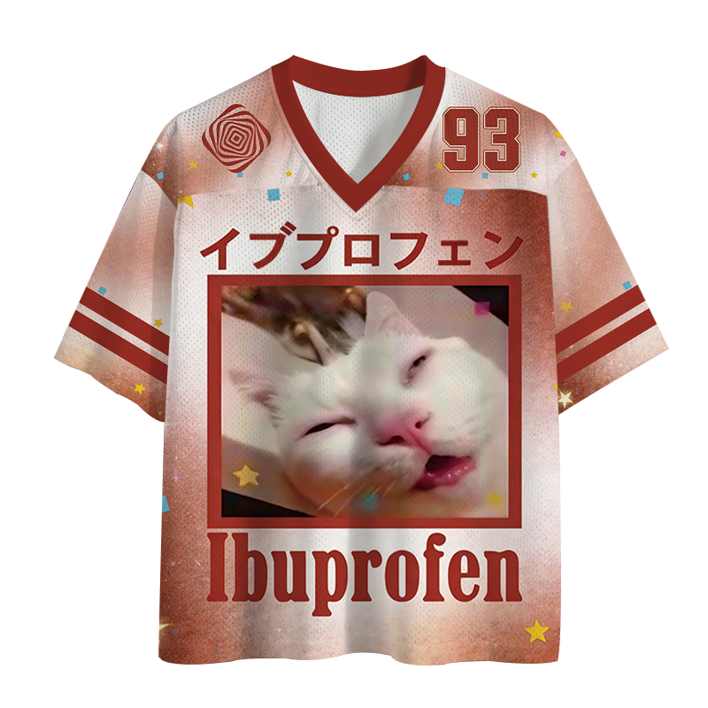 Modecanvas Ibuprofen Meme Cat Mesh Jersey-modecanvas