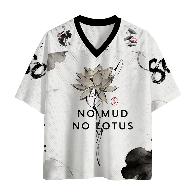 Modecanvas Japanese Zen Lotus Mesh Jersey-modecanvas