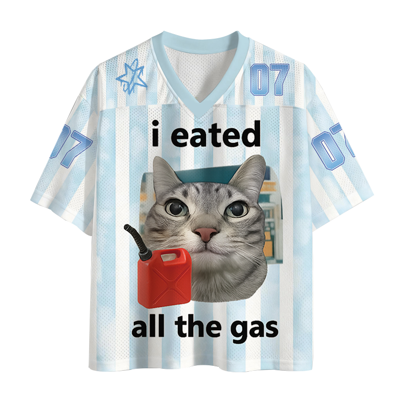Modecanvas I Eated All The Gas Cat Funny Mesh Jersey-modecanvas
