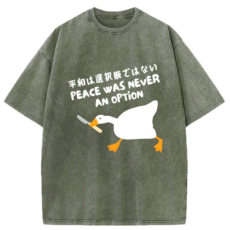 Modecanvas Duck With Knife In Mouth Washed T-Shirt