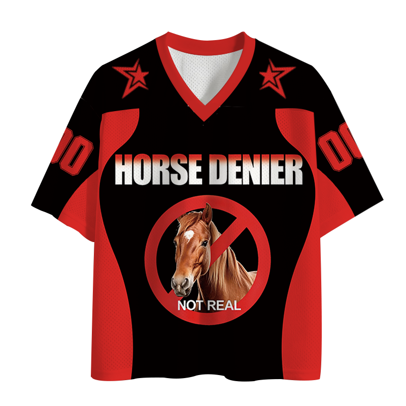 Modecanvas Horse Denier Funny Horses Mesh Jersey-modecanvas