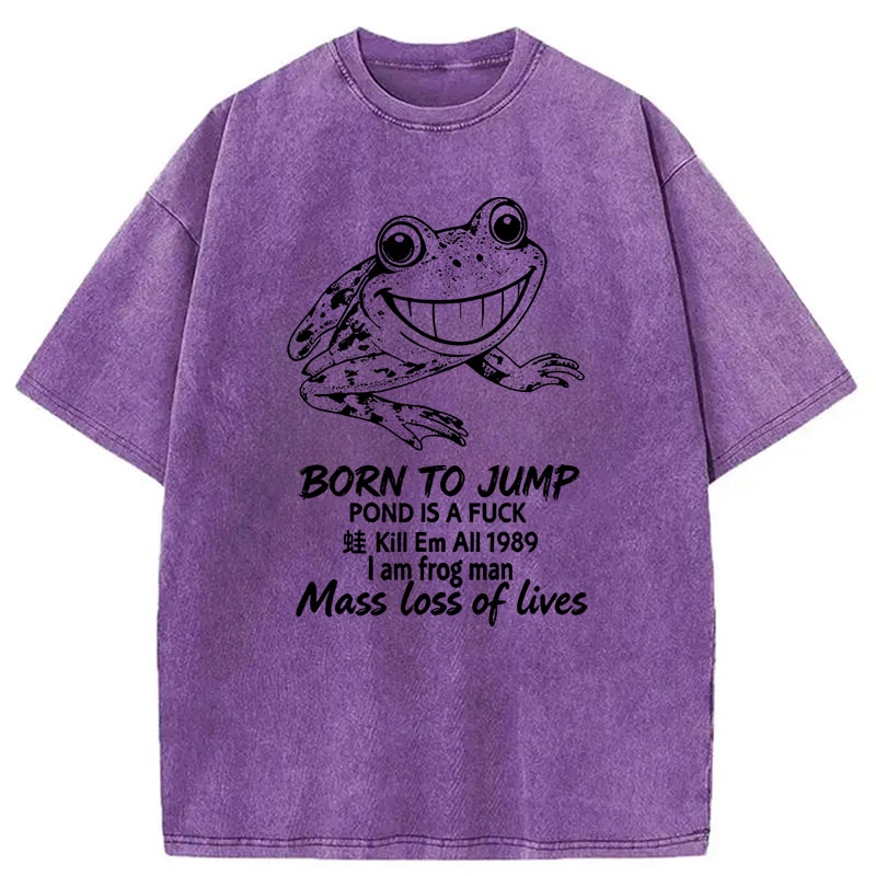 Modecanvas Born To Jump DTG Printing Washed T-Shirt