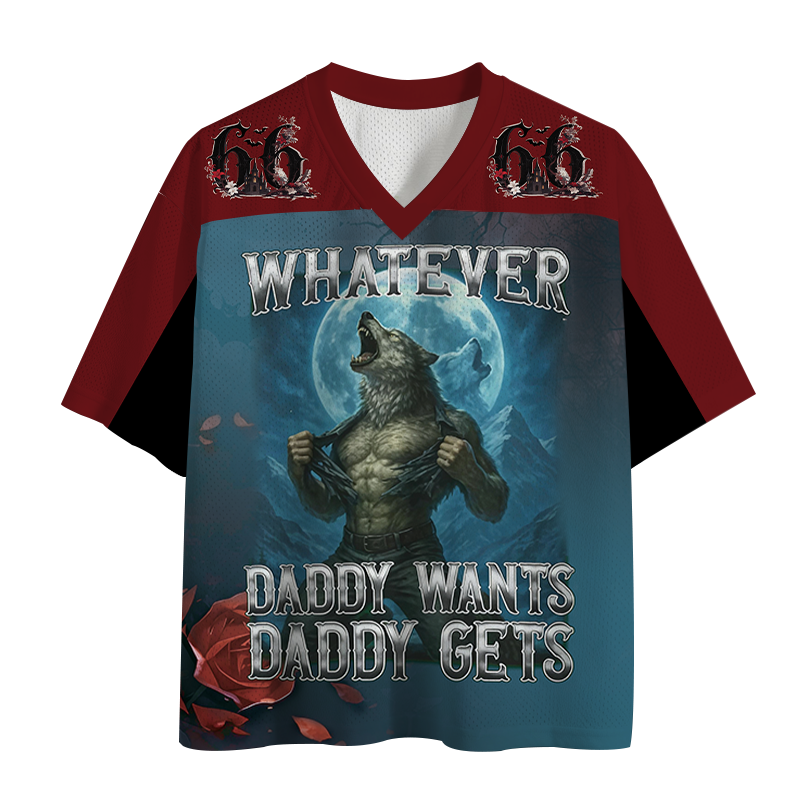 Modecanvas Funny Whatever Daddy Wants Daddy Gets Mesh Jersey-modecanvas