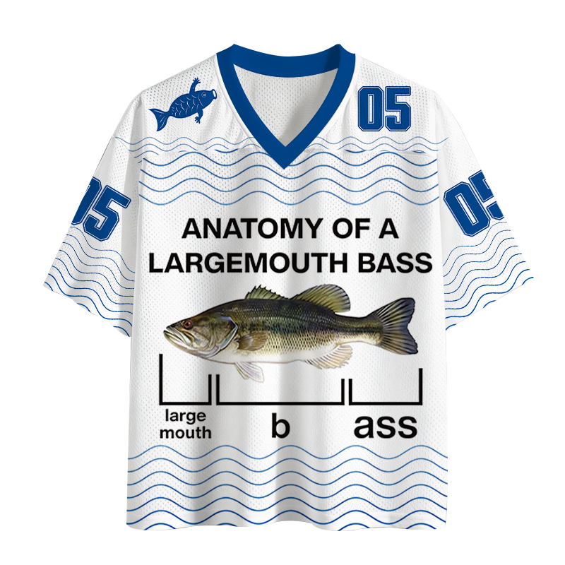 Modecanvas Anatomy Of A Large Mouth Bass Fish Mesh Jersey-modecanvas